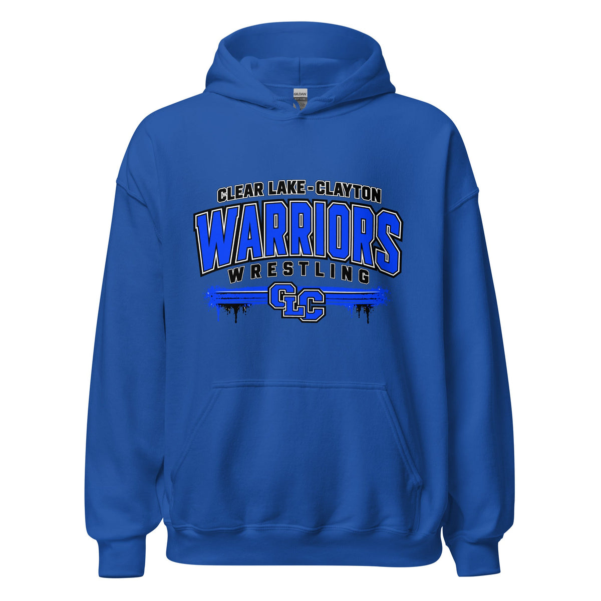 Classic | Hoodie | Clear Lake - Clayton Wrestling | Warrior Crest Logo