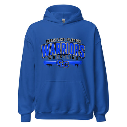 Classic | Hoodie | Clear Lake - Clayton Wrestling | Warrior Crest Logo