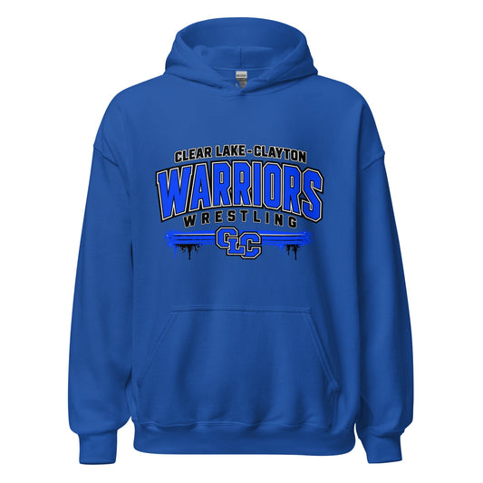 Classic | Hoodie | Clear Lake - Clayton Wrestling | Warrior Crest Logo