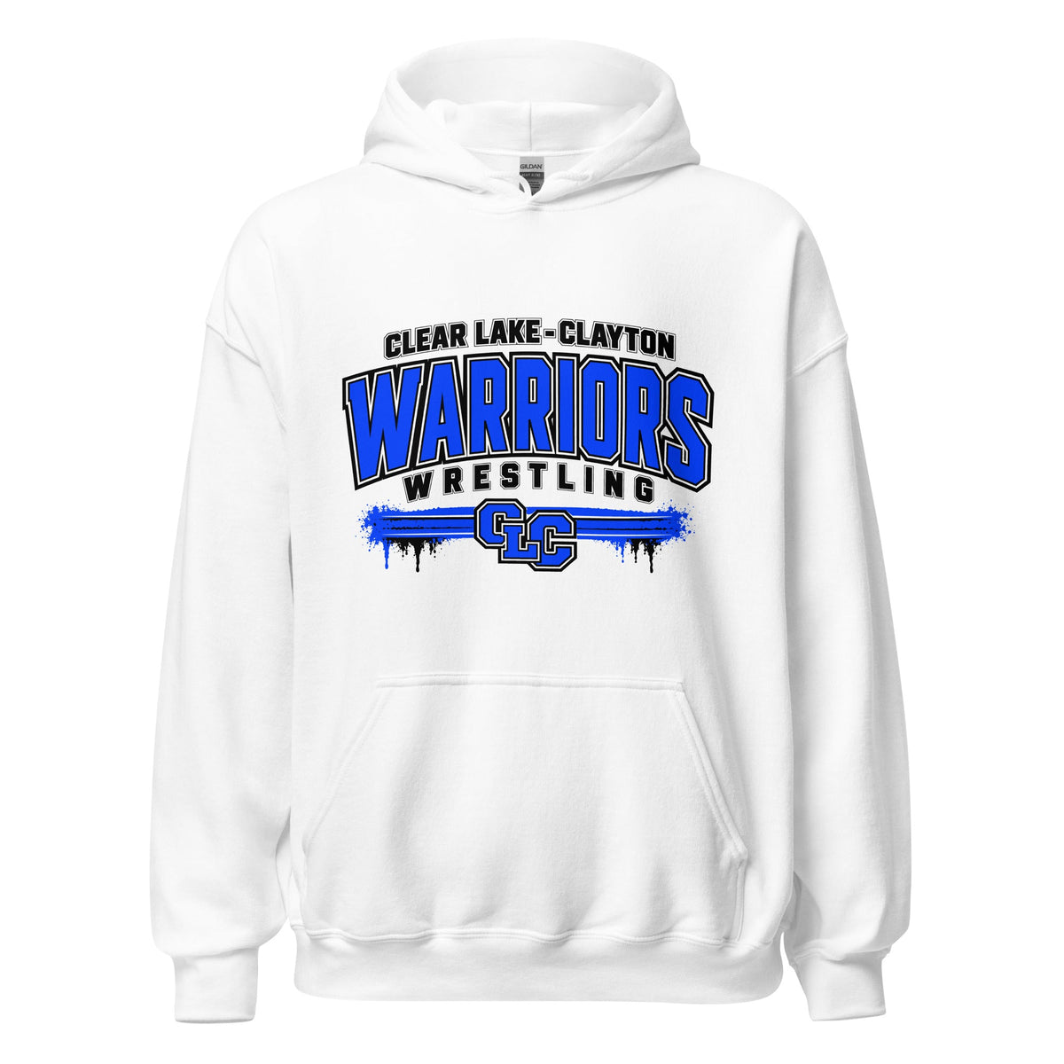 Classic | Hoodie | Clear Lake - Clayton Wrestling | Warrior Crest Logo