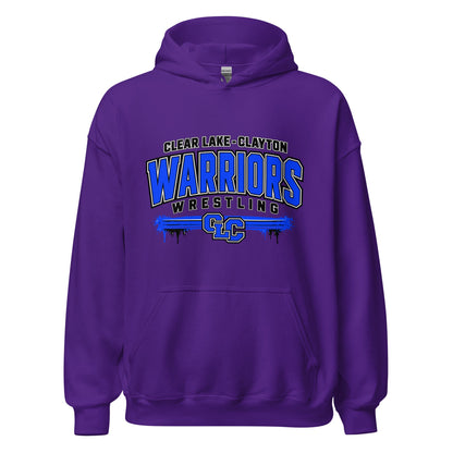 Classic | Hoodie | Clear Lake - Clayton Wrestling | Warrior Crest Logo