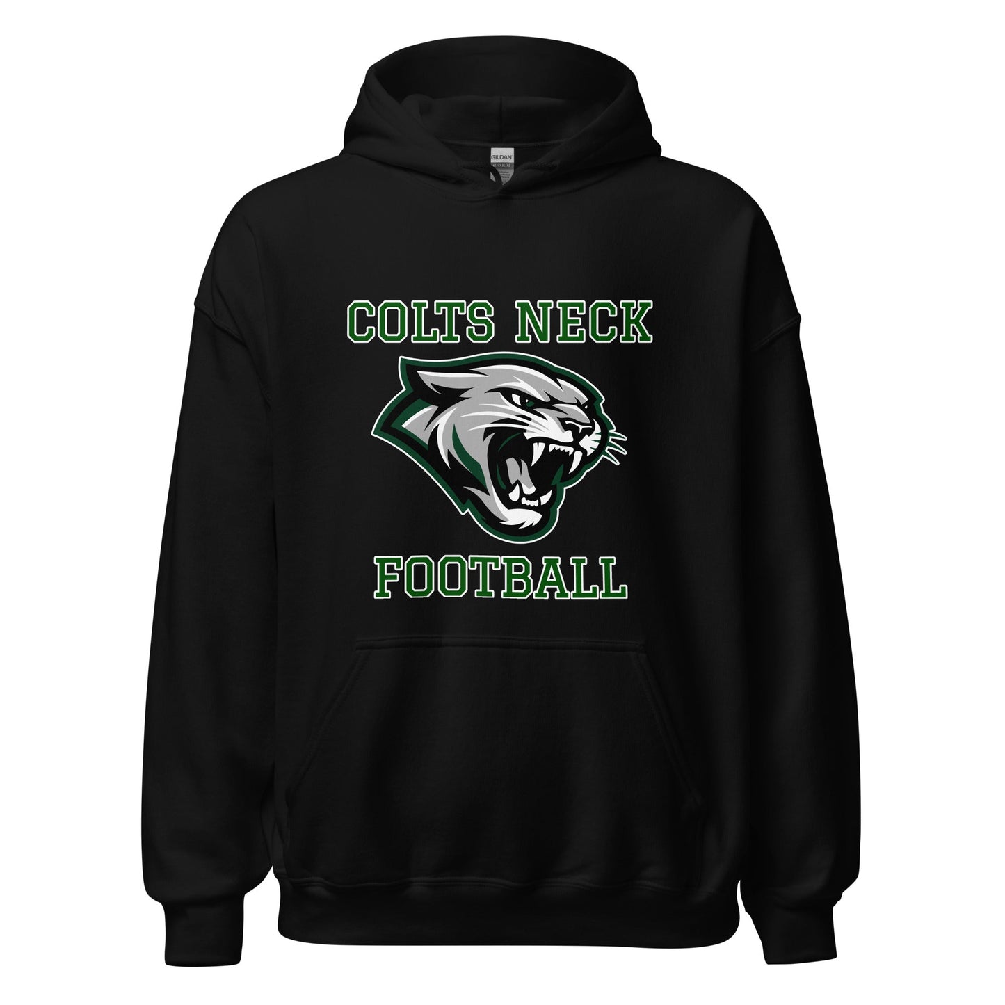 Classic | Hoodie | Colts Neck Cougars | Youth Tackle Football (AYF) | Green Predator Logo