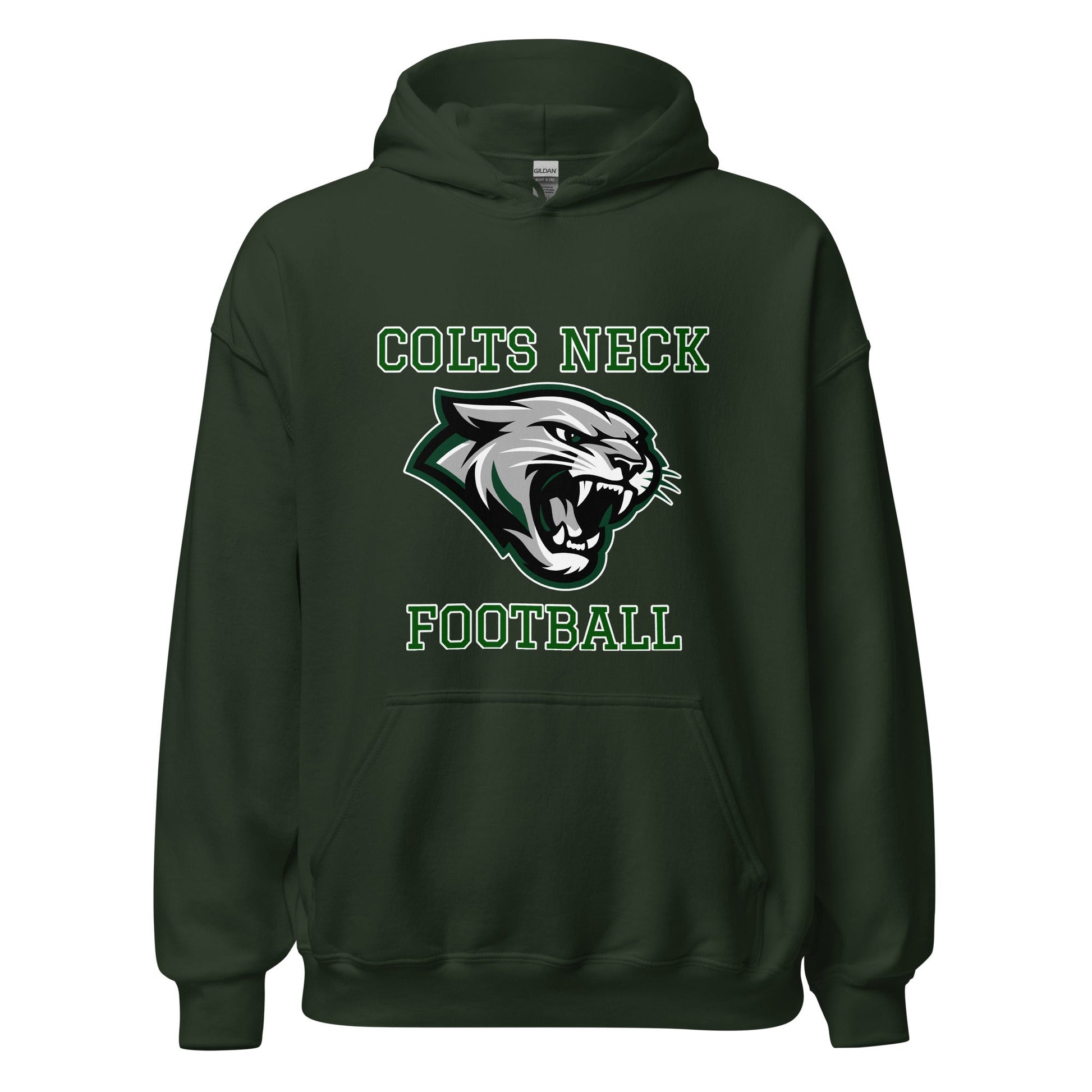 Classic | Hoodie | Colts Neck Cougars | Youth Tackle Football (AYF) | Green Predator Logo