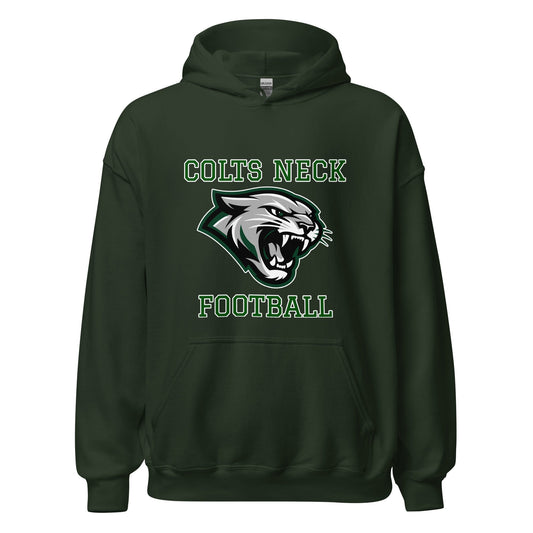 Classic | Hoodie | Colts Neck Cougars | Youth Tackle Football (AYF) | Green Predator Logo