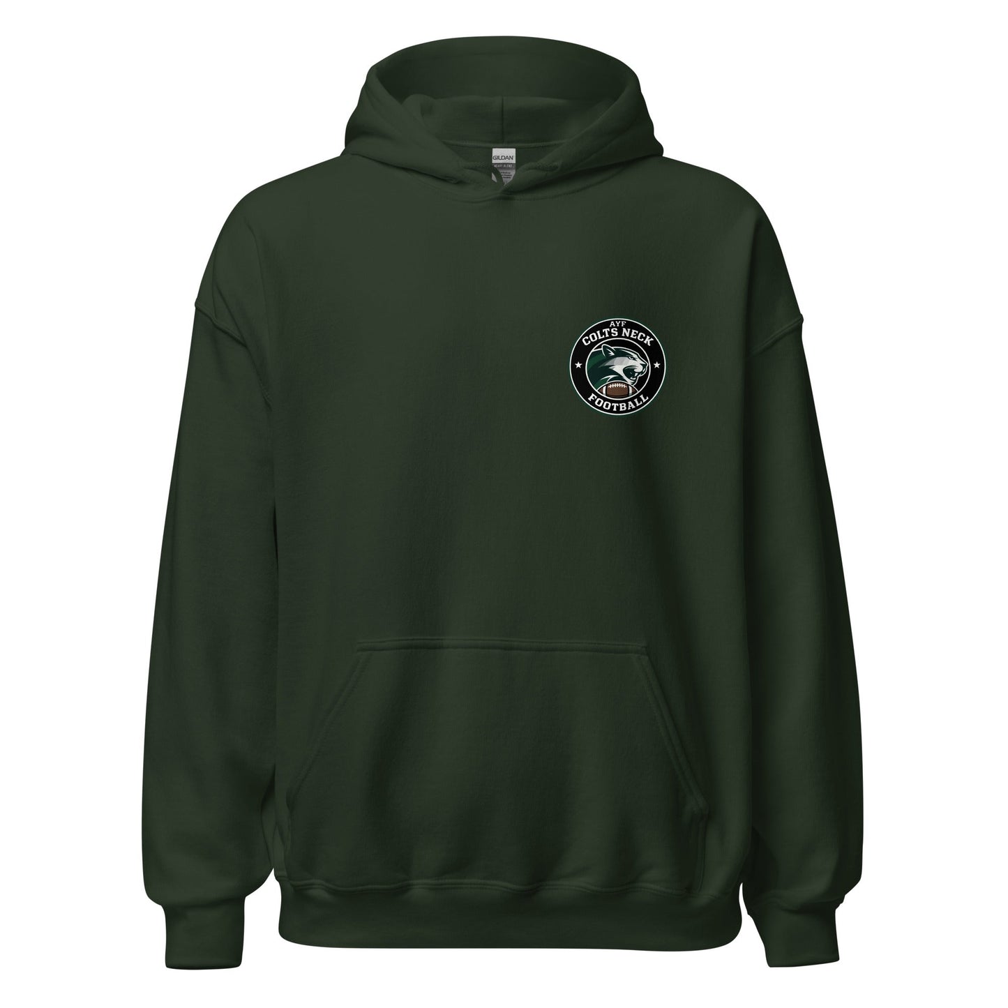 Classic | Hoodie | Colts Neck Cougars | Youth Tackle Football (AYF) | Varsity Badge Logo