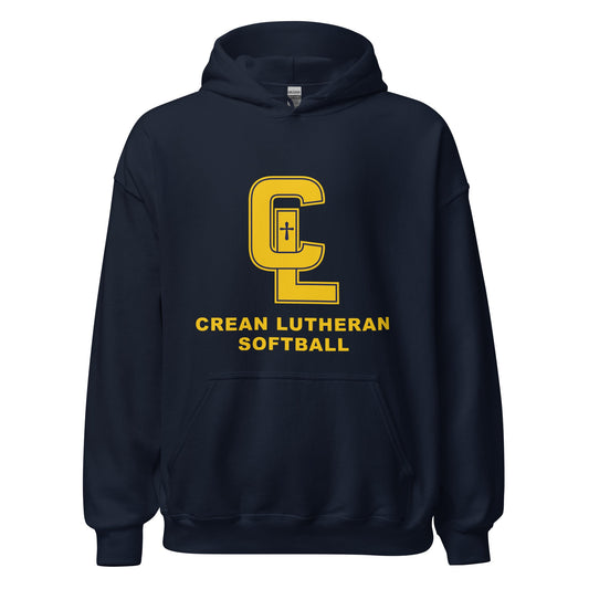 Classic | Hoodie | Crean Lutheran Softball | Gold CL Softball Logo