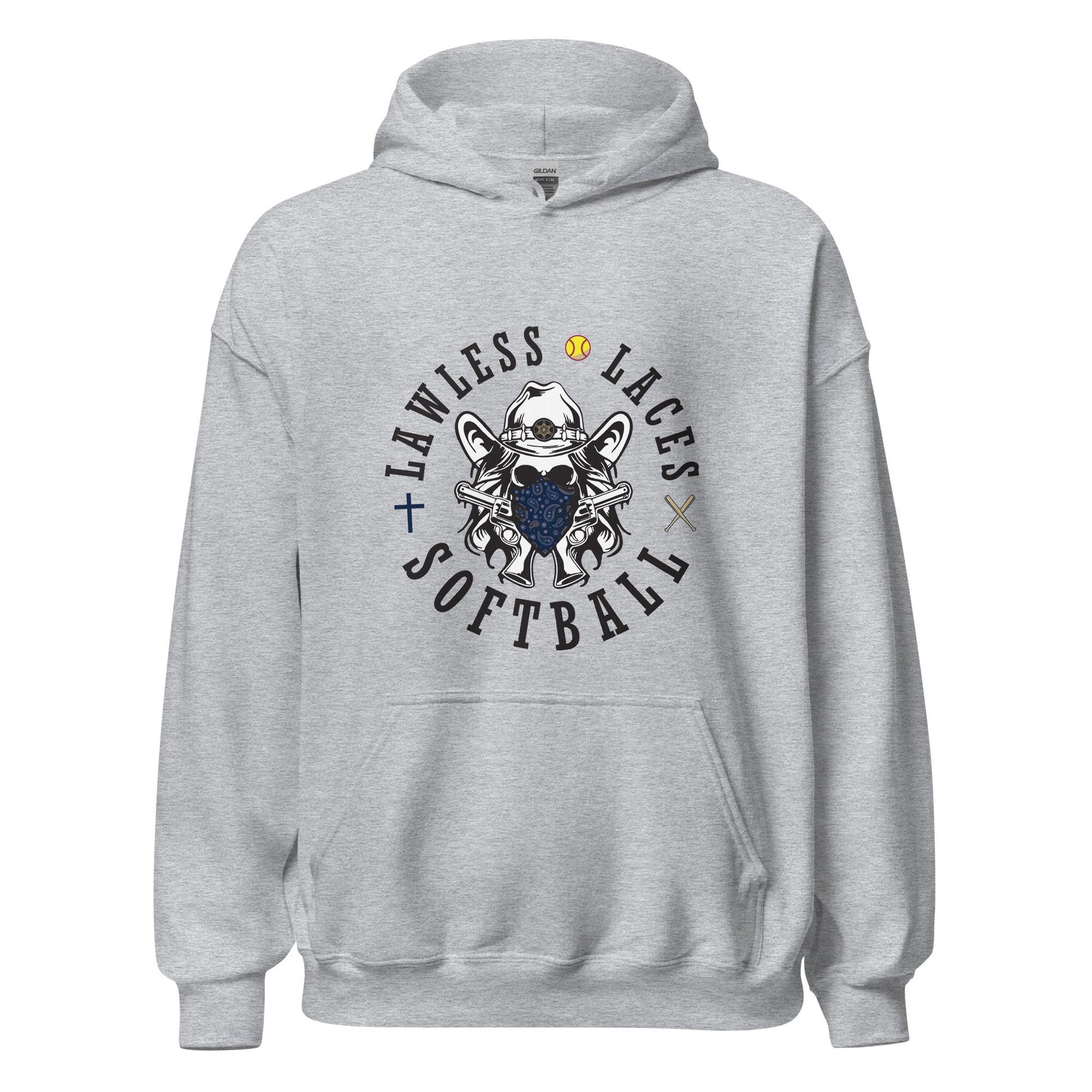 Classic | Hoodie | Lawless Laces Softball | Bandana Mascot Logo