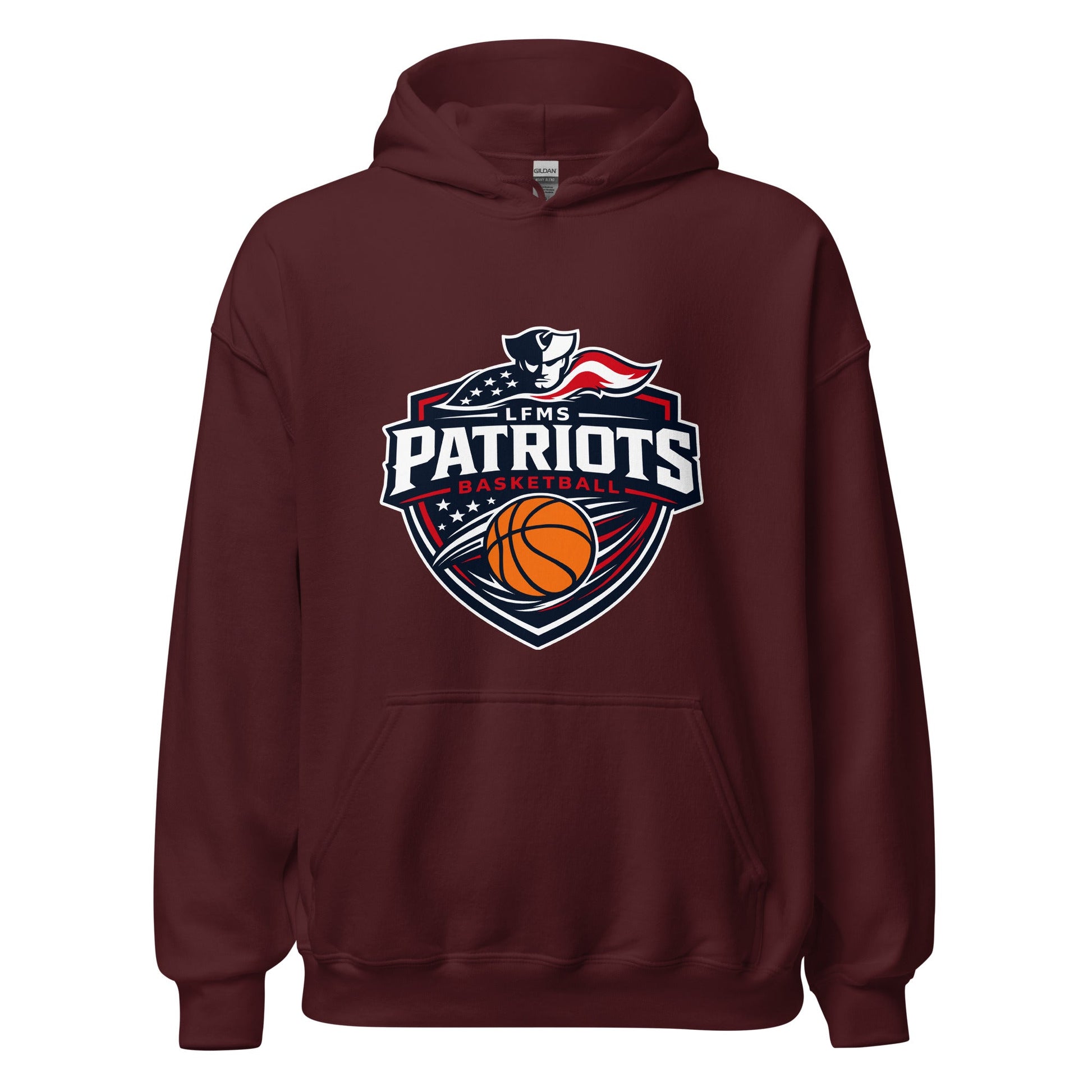 Classic | Hoodie | LFMS Athletics | Patriots Basketball Logo