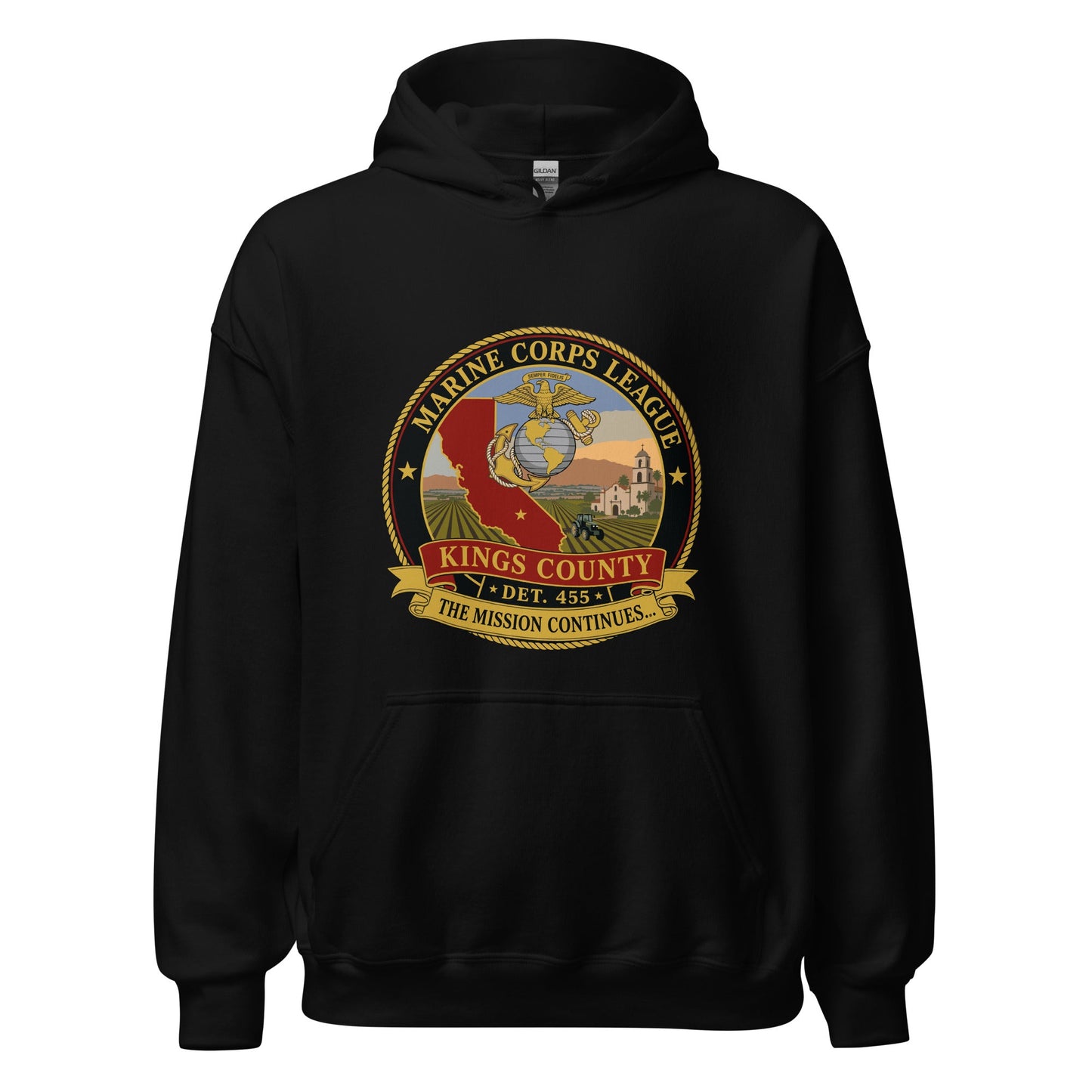 Classic | Hoodie | Marine Corps League kings County Det 455 | Shield Logo