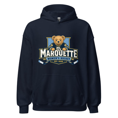 Classic | Hoodie | Marquette University Women's Hockey | Bear Athletics Logo