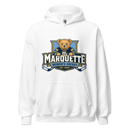 Classic | Hoodie | Marquette University Women's Hockey | Bear Athletics Logo