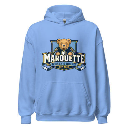 Classic | Hoodie | Marquette University Women's Hockey | Bear Athletics Logo