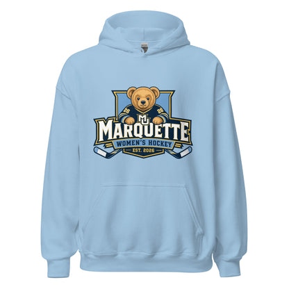 Classic | Hoodie | Marquette University Women's Hockey | Bear Athletics Logo
