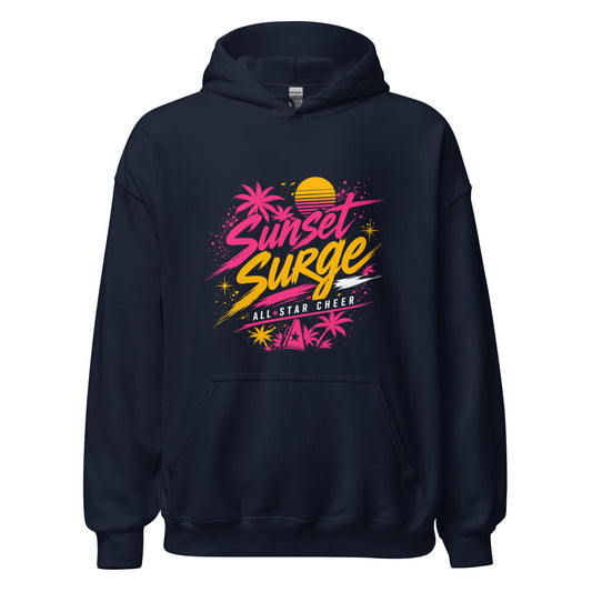 Classic | Hoodie | Sunset Surge All-Star Cheerleading | Neon Palm Cheer Logo
