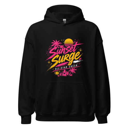 Classic | Hoodie | Sunset Surge All-Star Cheerleading | Neon Palm Cheer Logo