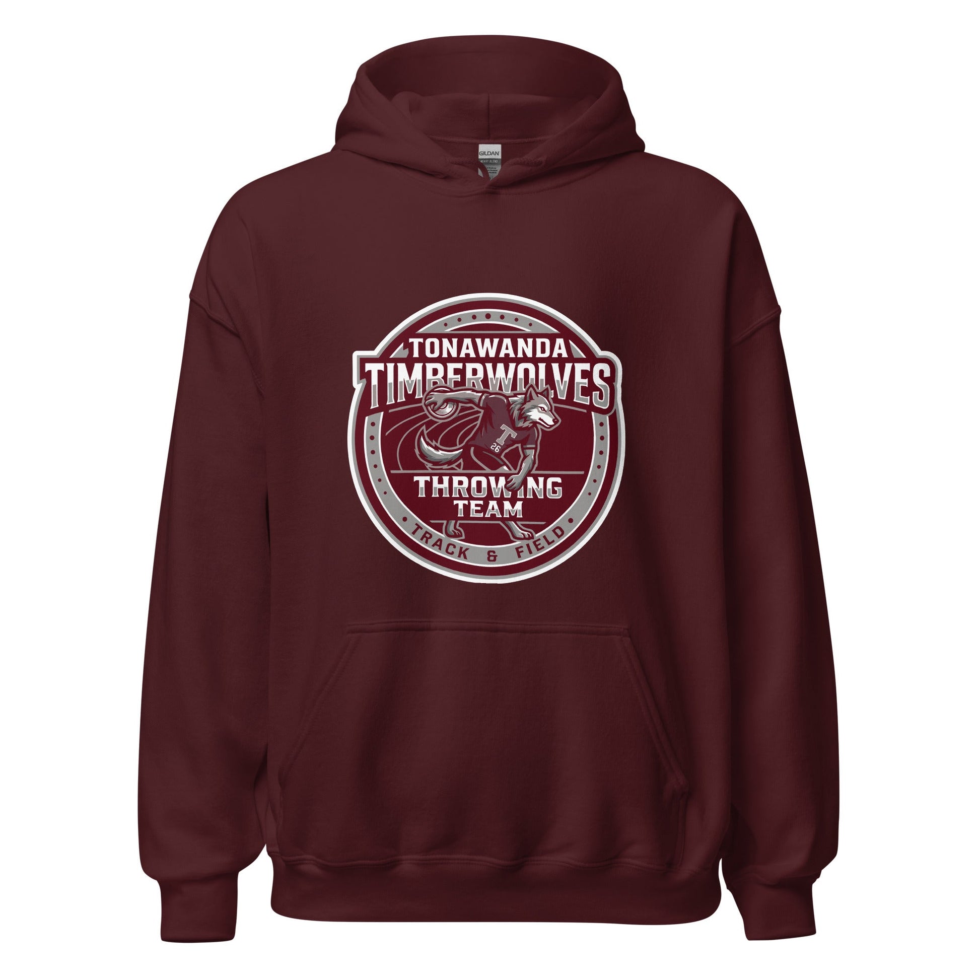 Classic | Hoodie | Tonawanda High School Track and Field | Throwing Team Logo