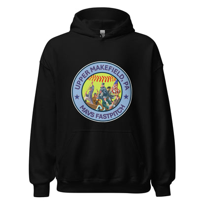 Classic | Hoodie | Upper Makefield Mavs Fastpitch | Crossing Badge Logo