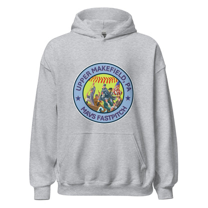 Classic | Hoodie | Upper Makefield Mavs Fastpitch | Crossing Badge Logo