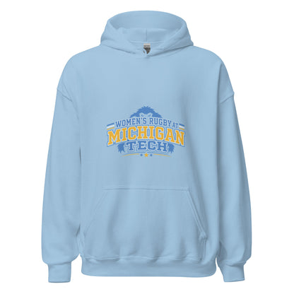 Classic | Hoodie | Women’s Rugby at Michigan Tech | Varsity Crest Logo