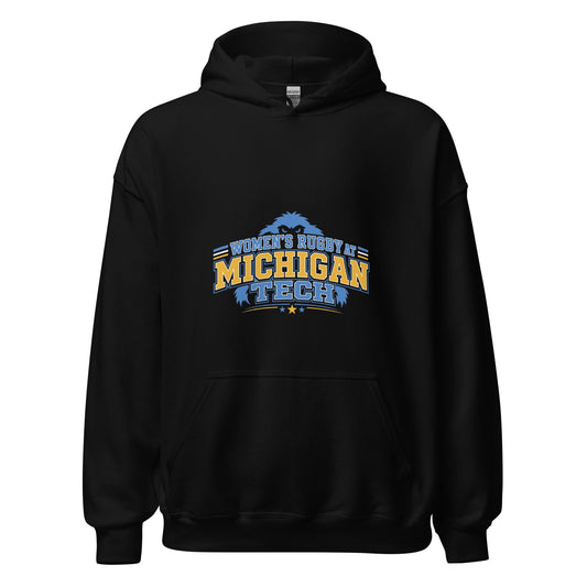 Classic | Hoodie | Women’s Rugby at Michigan Tech | Varsity Crest Logo