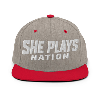 Snapback Hat | She Plays Nation | Script Logo