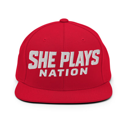 Snapback Hat | She Plays Nation | Script Logo