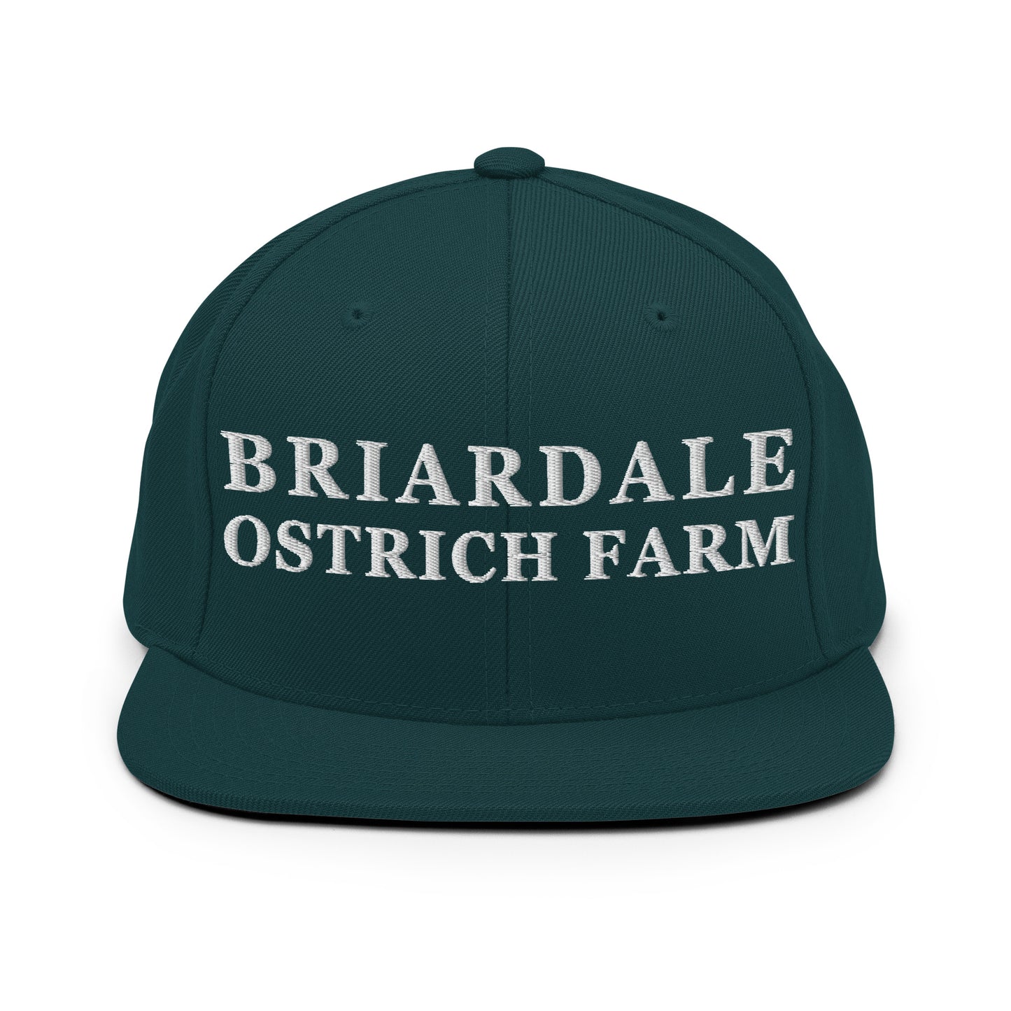 Snapback Hat | Briardale Ostrich Farm | Script Logo