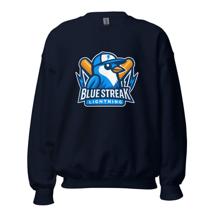 Classic | Sweatshirt | Blue Streak Lightning | Mascot Logo