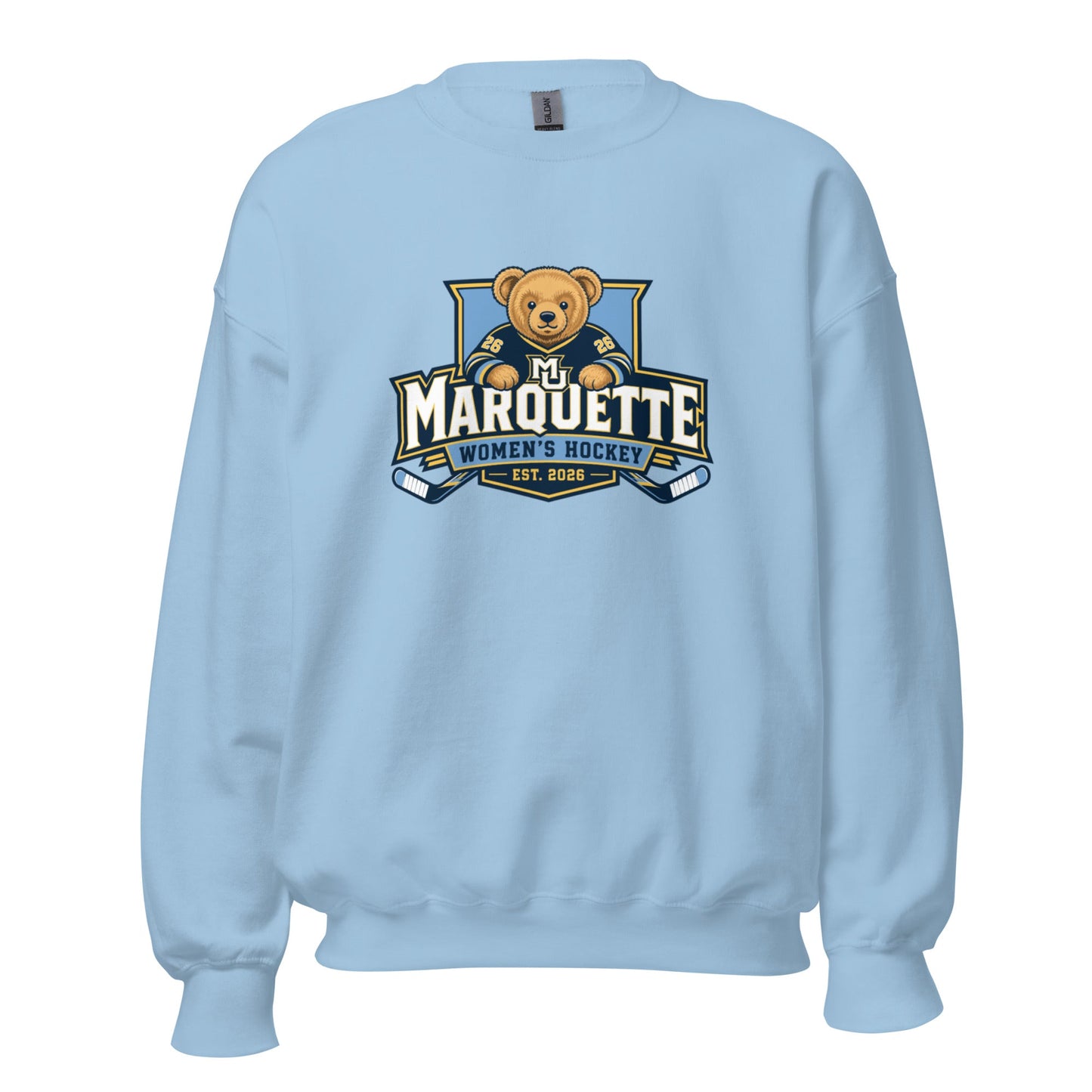 Classic | Sweatshirt | Marquette University Women's Hockey | Bear Athletics Logo