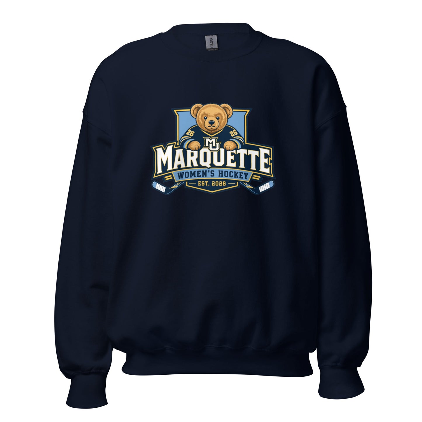 Classic | Sweatshirt | Marquette University Women's Hockey | Bear Athletics Logo