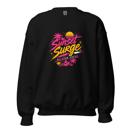 Classic | Sweatshirt | Sunset Surge All-Star Cheerleading | Neon Palm Cheer Logo