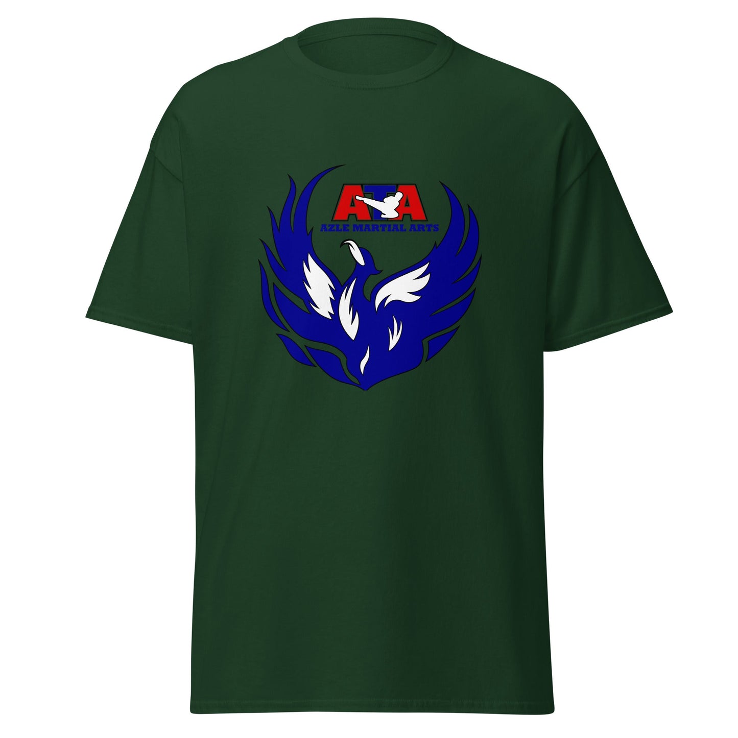 Classic | T-Shirt | Azle Martial Arts | Blue Fire Crest Logo
