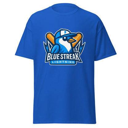 Classic | T-Shirt | Blue Streak Lightning | Mascot Logo