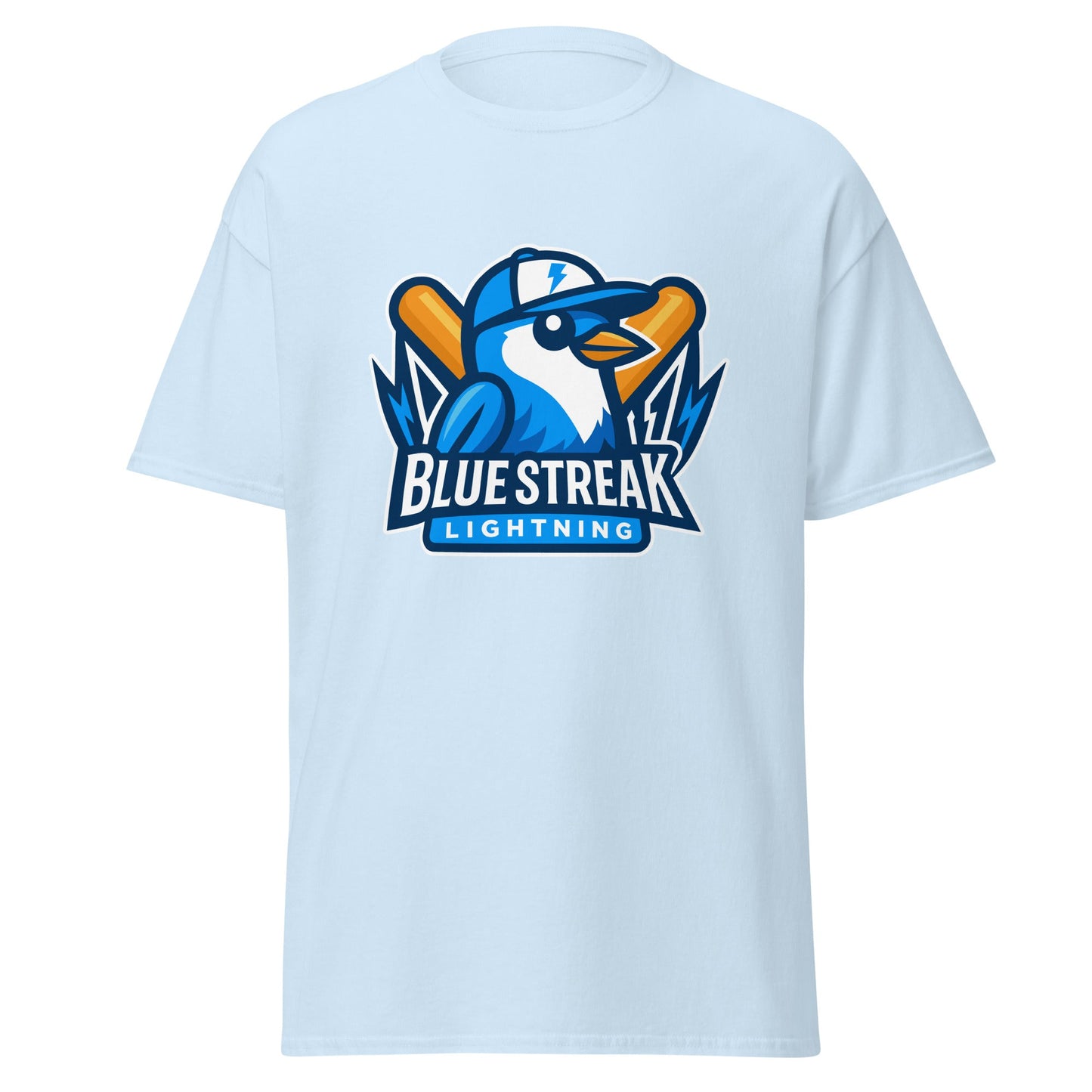 Classic | T-Shirt | Blue Streak Lightning | Mascot Logo
