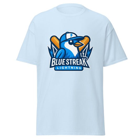Classic | T-Shirt | Blue Streak Lightning | Mascot Logo