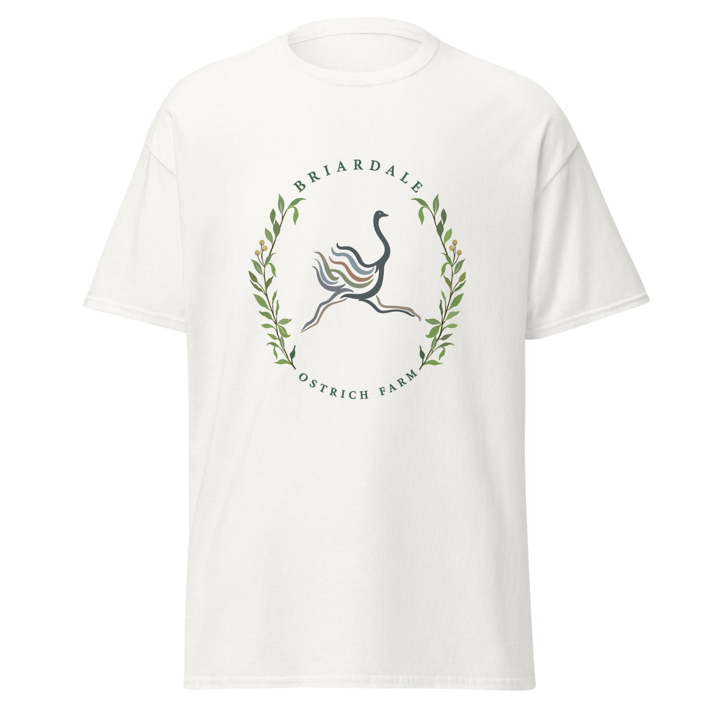 Classic | T-Shirt | Briardale Ostrich Farm | Crest Logo