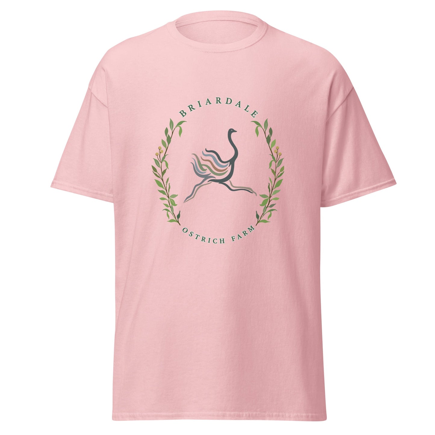 Classic | T-Shirt | Briardale Ostrich Farm | Crest Logo