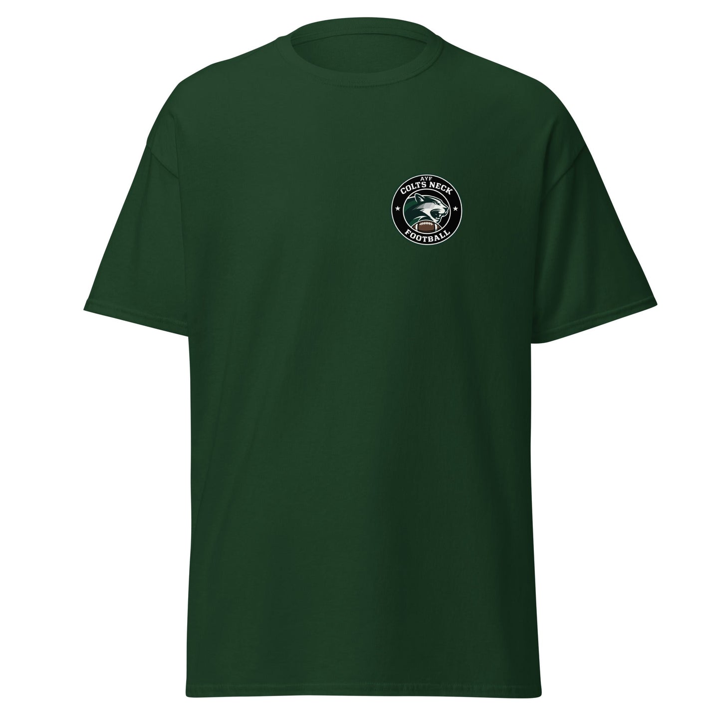 Classic | T-Shirt | Colts Neck Cougars | Youth Tackle Football (AYF) | Varsity Badge Logo