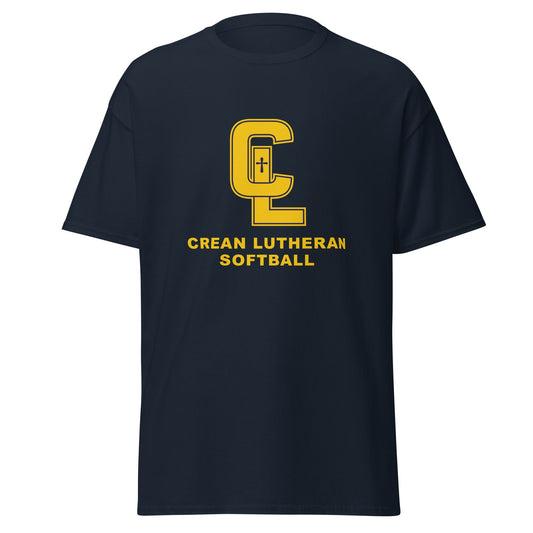 Classic | T-Shirt | Crean Lutheran Softball | Gold CL Softball Logo