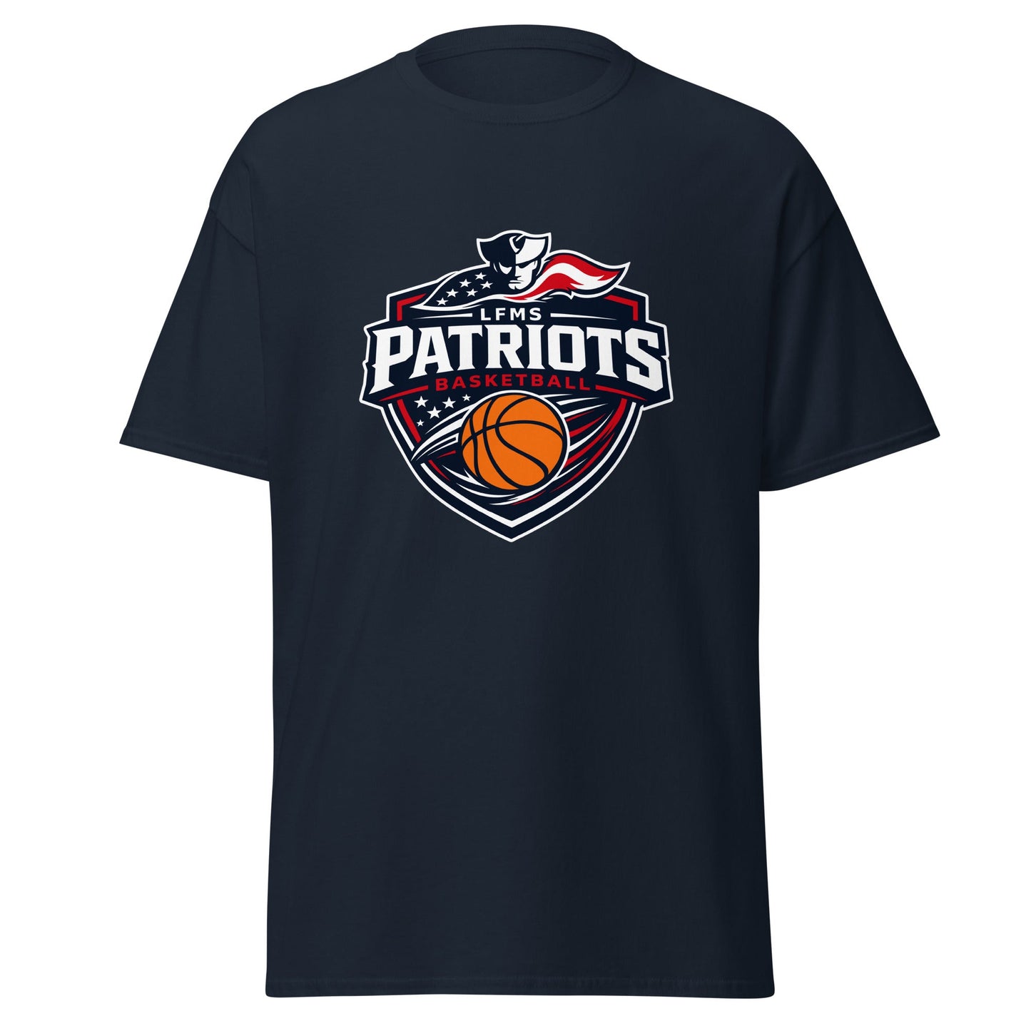 Classic | T-Shirt | LFMS Athletics | Patriots Basketball Logo