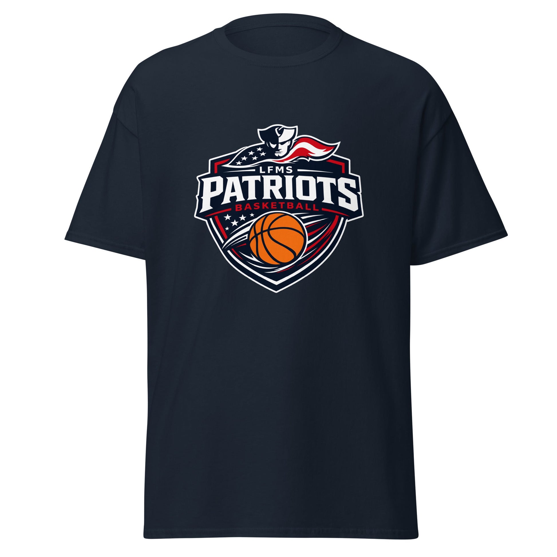 Classic | T-Shirt | LFMS Athletics | Patriots Basketball Logo