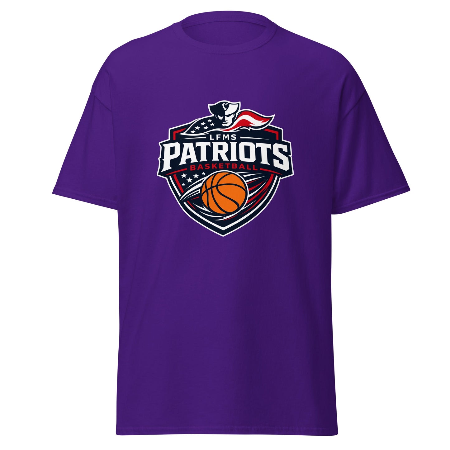 Classic | T-Shirt | LFMS Athletics | Patriots Basketball Logo