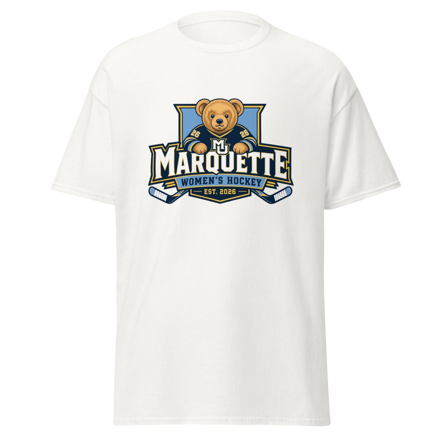 Classic | T-Shirt | Marquette University Women's Hockey | Bear Athletics Logo