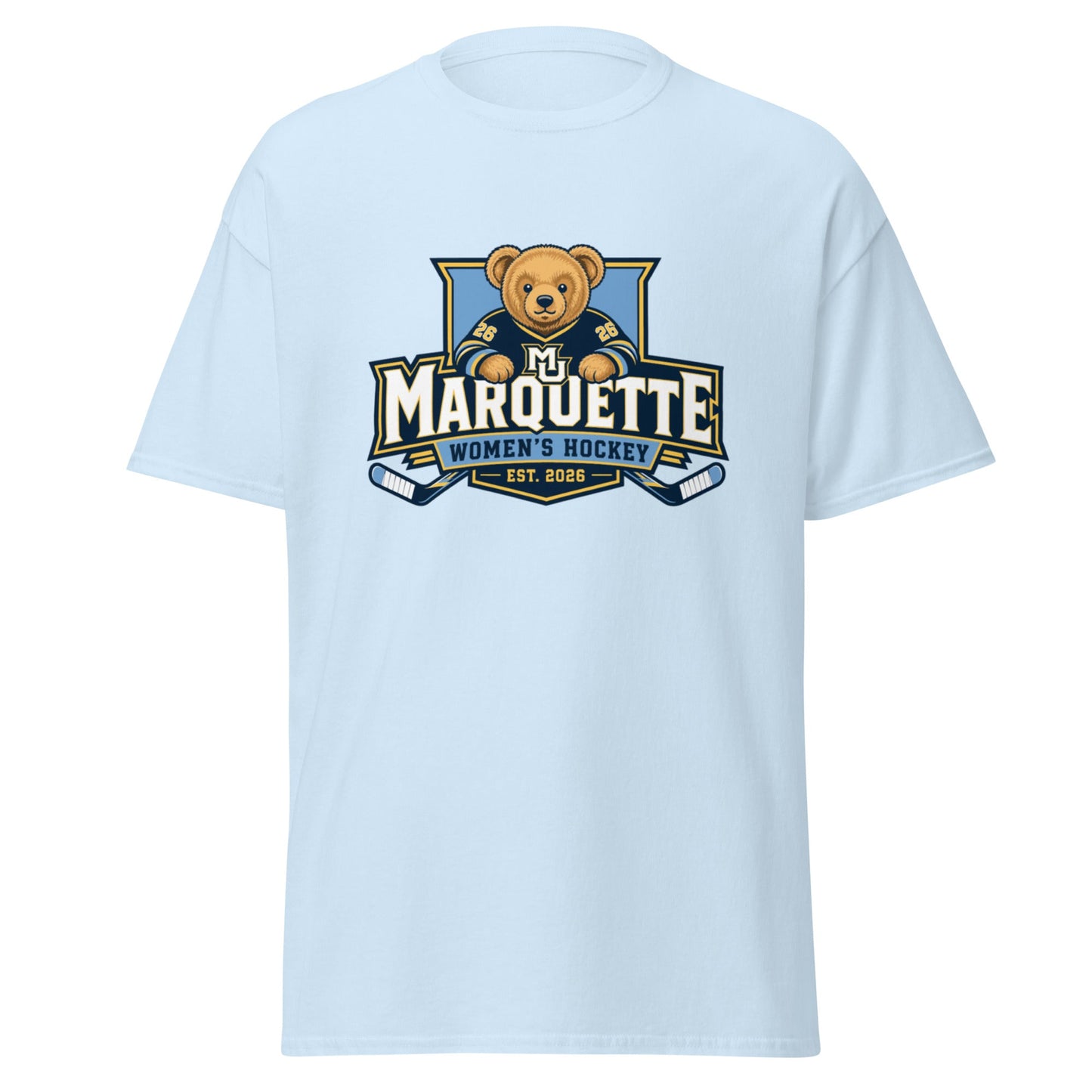 Classic | T-Shirt | Marquette University Women's Hockey | Bear Athletics Logo