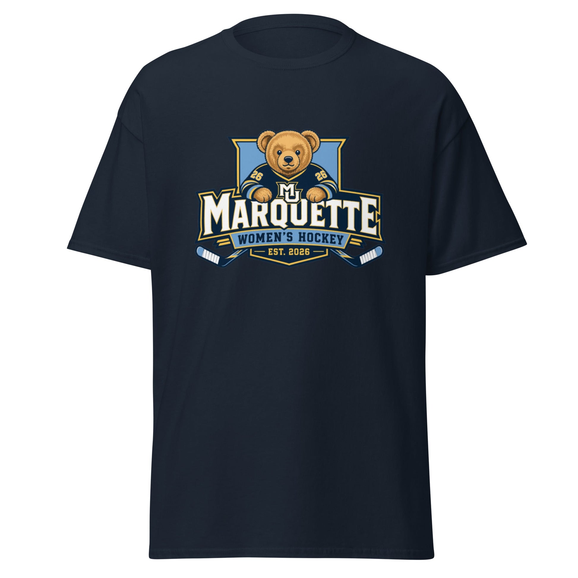 Classic | T-Shirt | Marquette University Women's Hockey | Bear Athletics Logo