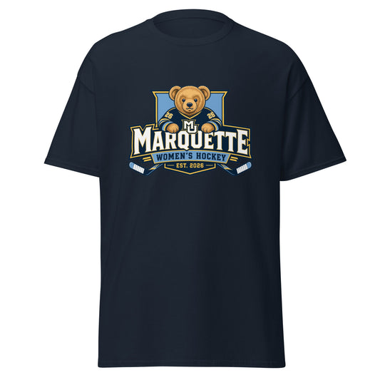 Classic | T-Shirt | Marquette University Women's Hockey | Bear Athletics Logo