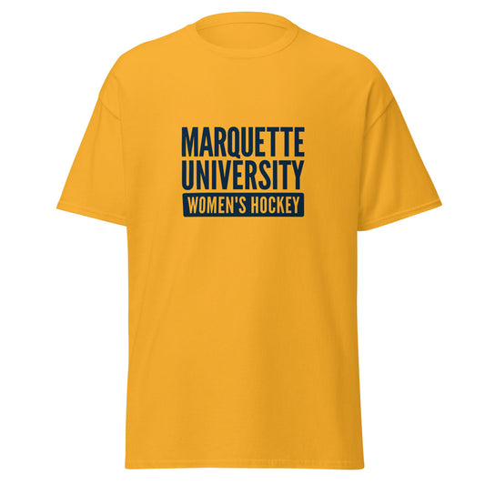Classic | T-Shirt | Marquette University Women's Hockey | Modern Script Logo