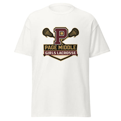 Classic | T-Shirt | Page Middle Girls Lacrosse | Block P Logo
