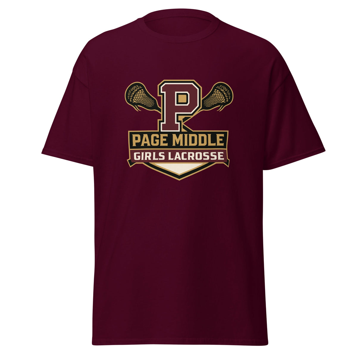 Classic | T-Shirt | Page Middle Girls Lacrosse | Block P Logo