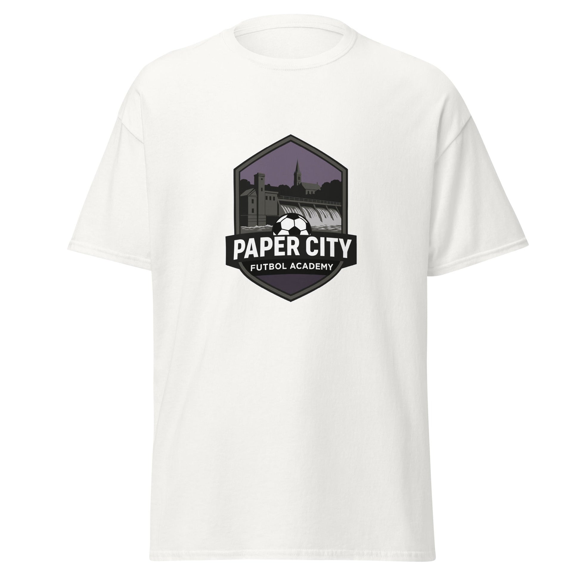 Classic | T-Shirt | Paper City Futbol Academy | Vanguard Shield Logo